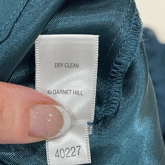 Garnet Hill Blue Sheath Dress with 3/4 Bishop Sleeves and Scoop Neck - Picture 9 of 11